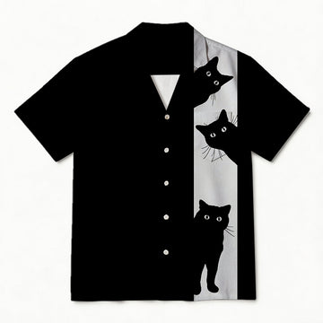 Personality fashionBlack Cat Hawaiian Shirt