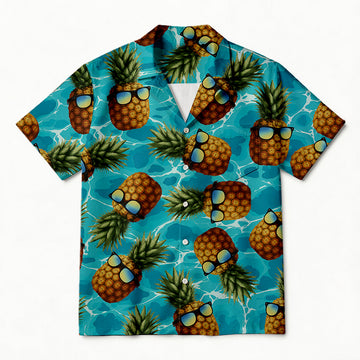 Personality fashionFunny Sunglasses Pineapple Hawaiian Shirt