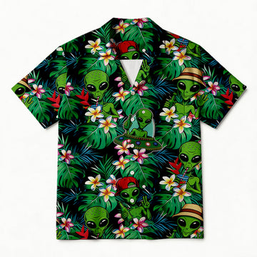Personality fashionTropical Alien Hawaiian Shirt