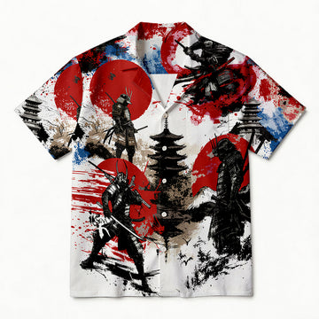 Personality fashionVintage Samurai Aloha Hawaiian Shirt