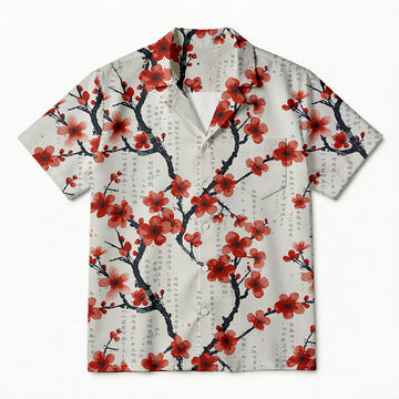 Personality fashionPlum Blossom Hawaiian Shirt