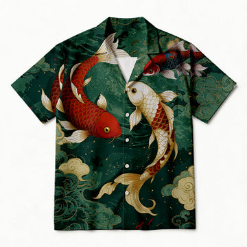 Personality fashionVintage Koi Fish Hawaiian Shirt