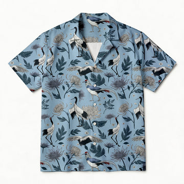 Personality fashionCranes and Chrysanthemums Hawaiian Shirt
