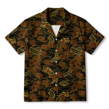 Personality fashionJapanese Dragon Wave Hawaiian Shirt