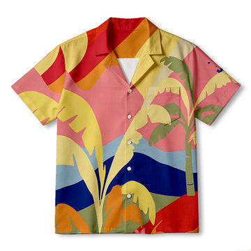 Personality fashionRainbow Palm Sunset Hawaiian Shirt