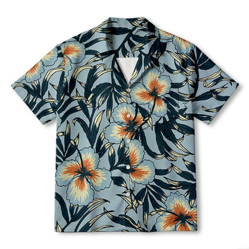 Personality fashionSky Blue Hibiscus Hawaiian Shirt