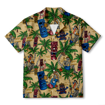Personality fashionSeaside Bash With Skulls Hawaiian Shirt