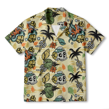 Personality fashionWilderness Skull Hawaiian Shirt