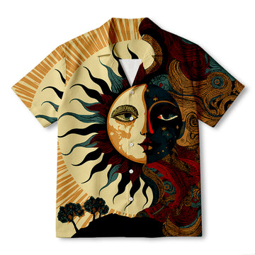 Personality fashionSun Moon Fusion Hawaiian Shirt