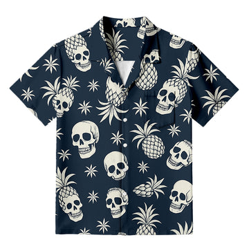 Personality fashionPineapple Skull Aloha Hawaiian Shirt