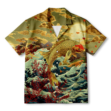 Personality fashionJapanese Koi Fish Hawaiian Shirt