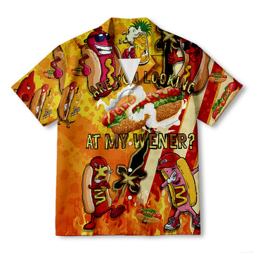 Personality fashionFunny Hot Dog Hawaiian Shirt