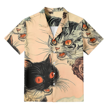 Personality fashionGhost Cat Riot Hawaiian Shirt