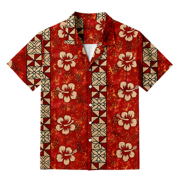 Personality fashionPassionate Red & Floral Charm Hawaiian Shirt