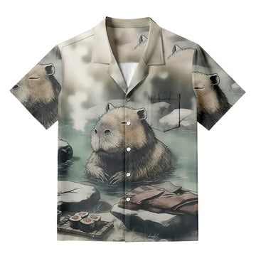 Personality fashionCapybara In Hot Springs Hawaiian Shirt