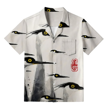 Personality fashionElegant Egret Aloha Hawaiian Shirt