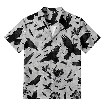 Personality fashionCrows Amongst Blossom Hawaiian Shirt