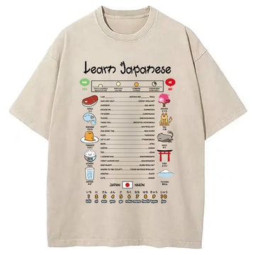 Personality fashion Learn Japanese Washed T-Shirt