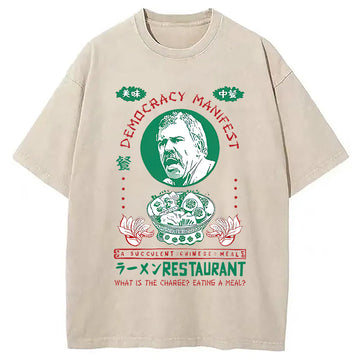 Personality fashion Delicious Chinese Food Washed T-Shirt