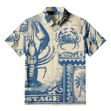 Personality fashionBermuda Post Button-up Shirt