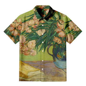 Personality fashionArt Print Oleanders Cabana Button-up Shirt