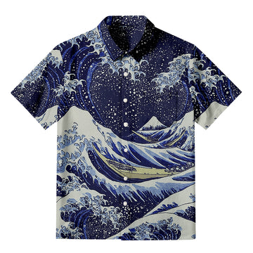 Personality fashionGREAT WAVE Button-up Shirt