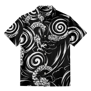 Personality fashionJapanese Black Dragon Button-up Shirt