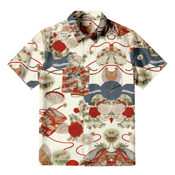 Personality fashionShell And Flower Button-up Shirt