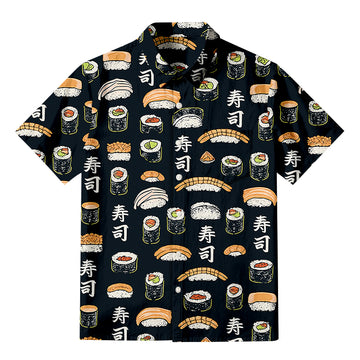 Personality fashionJapanese Sushi Aloha Button-up Shirt