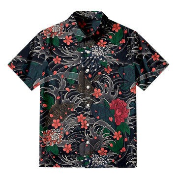 Koi Fish Retro Japanese Button-up Shirt