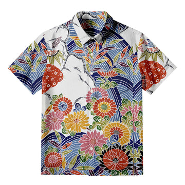 Personality fashionJapanese Okinawa Flowers Button-up Shirt