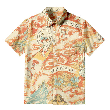 Personality fashionPapaya Tribute Camp Button-up Shirt