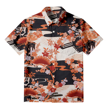 Personality fashionGoshodoki Silk Aloha Button-up Shirt