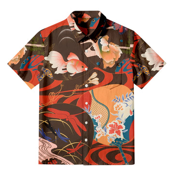 Personality fashionFishes of Flowing Water Button-up Shirt