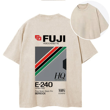 Personality fashion Retro VHS Tape Vaporwave Aesthetic Essential Back Washed T-Shirt