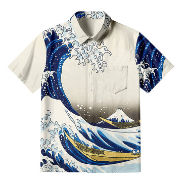 Personality fashionThe Great Wave Off Kanagawa Button-up Shirt