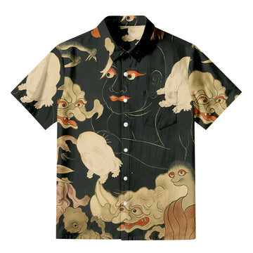 Personality fashionYokai Encyclopedia Button-up Shirt