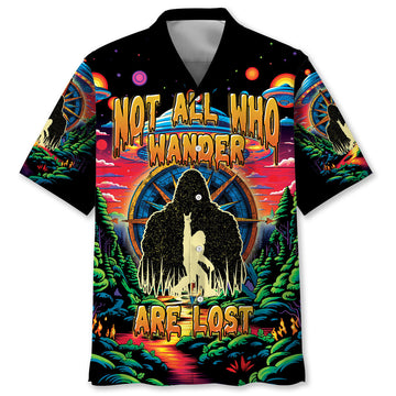 Not All Who Wander Are Lost Alien Night Hawaiian Shirt