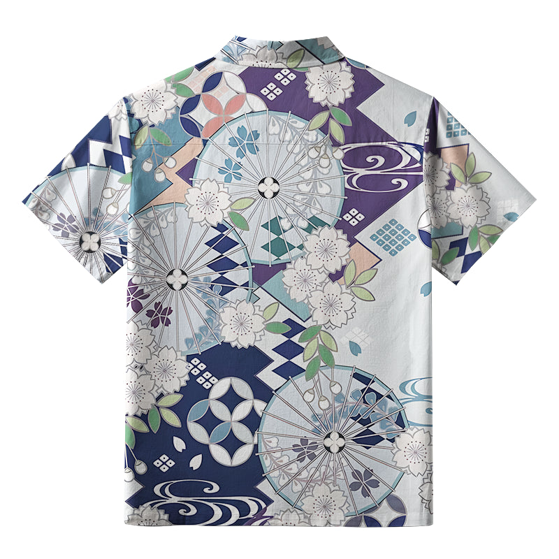 Floral And Umbrella Aloha Hawaiian Shirt