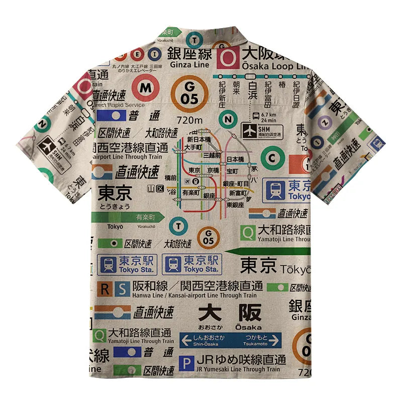 Tokyo Train Lines Aloha Hawaiian Shirt