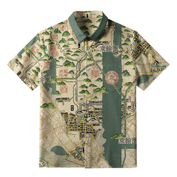 Personality fashion  Exploring Kyoto Button-up Shirt
