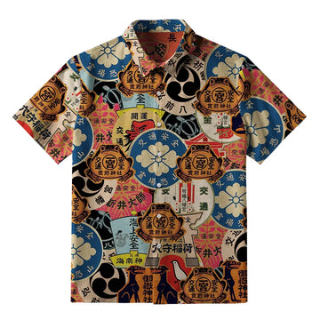 Personality fashion  Japanese Amulet Button-up Shirt
