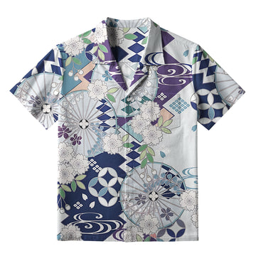 Personality fashion  Floral And Umbrella Aloha Hawaiian Shirt