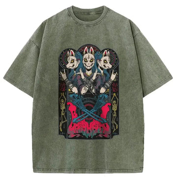 Personality fashion Rabbit Tour Washed T-Shirt