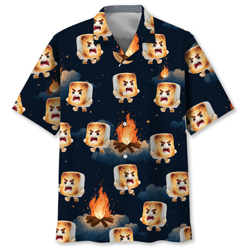 Toasted Marshmallow Crying Cartoon Hawaiian Shirt