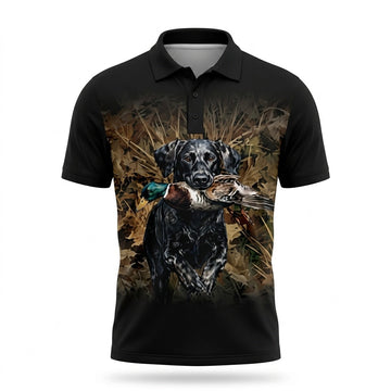 Duck Hunting Setter Dog Polo Shirt