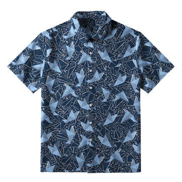Personality fashion  Japanese Traditional Origami Button-up Shirt