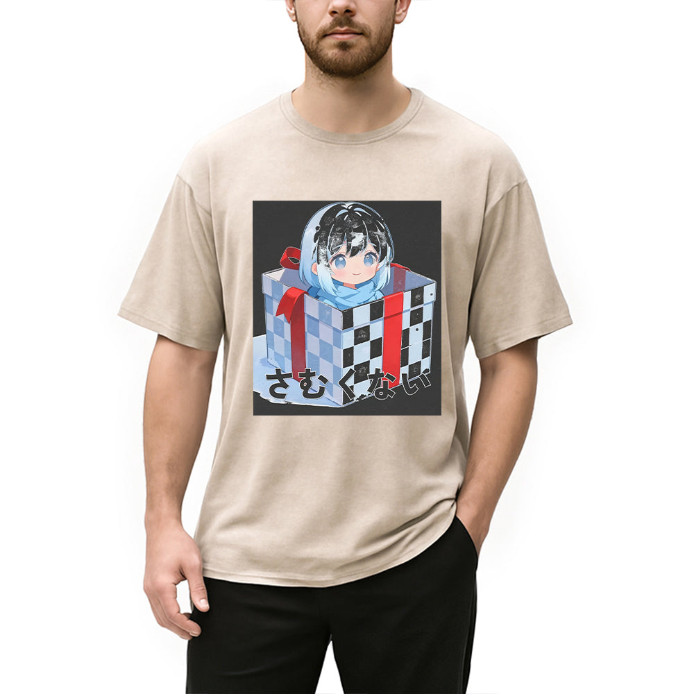 Personality fashion Modern Japanese Christmas Washed T-Shirt