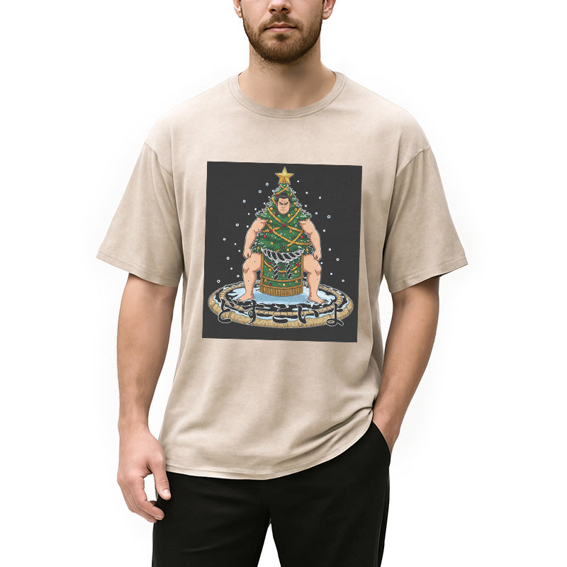 Personality fashion Horror Japanese Christmas Washed T-Shirt