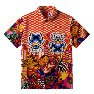 Personality fashion  Spiders In The Rainforest Button-up Shirt